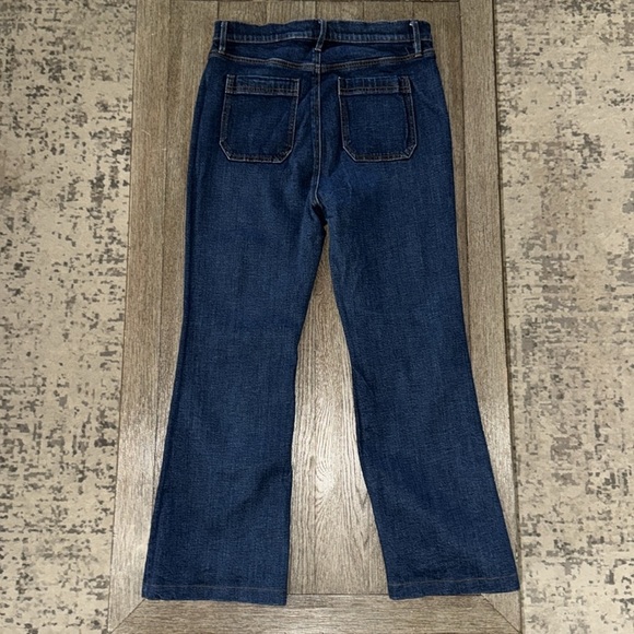 Ann Taylor High Rise Horsebit Pocket Flare Jeans in Bright - Picture 5 of 12